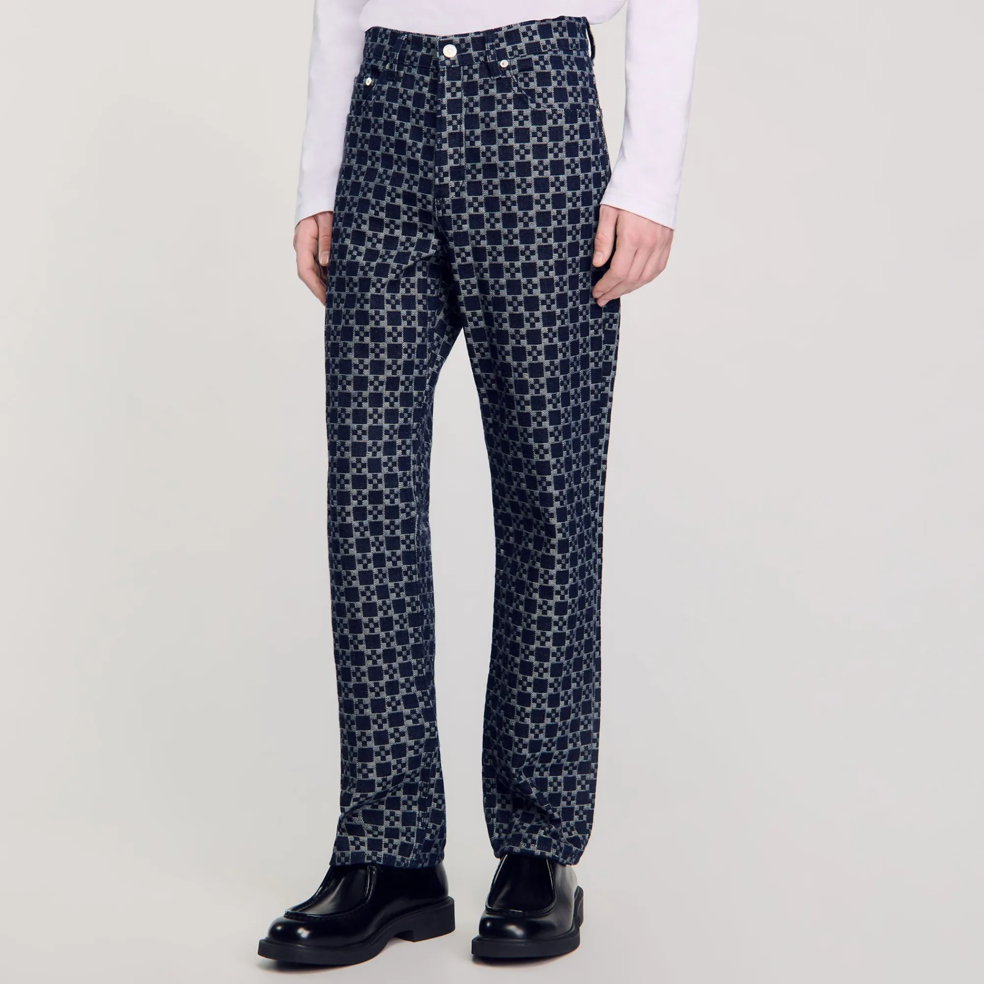 Jeans*SANDRO Jean Droit Square Cross Marine