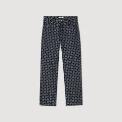 Jeans*SANDRO Jean Droit Square Cross Marine