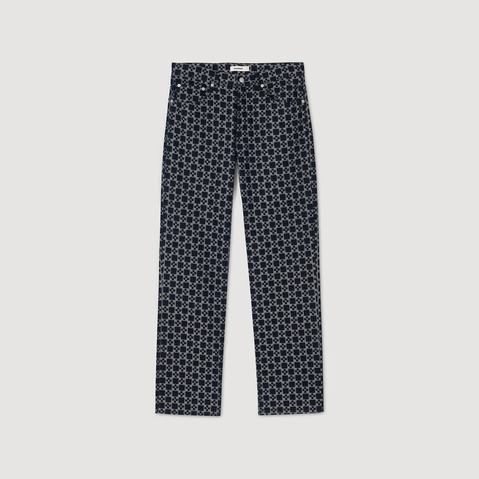 Jeans*SANDRO Jean Droit Square Cross Marine