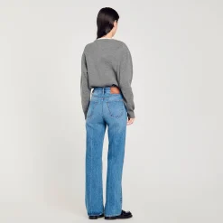 Pantalons & Jeans*SANDRO Jean Détail Gourmettes Bleu jean