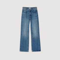 Pantalons & Jeans*SANDRO Jean Détail Gourmettes Bleu jean