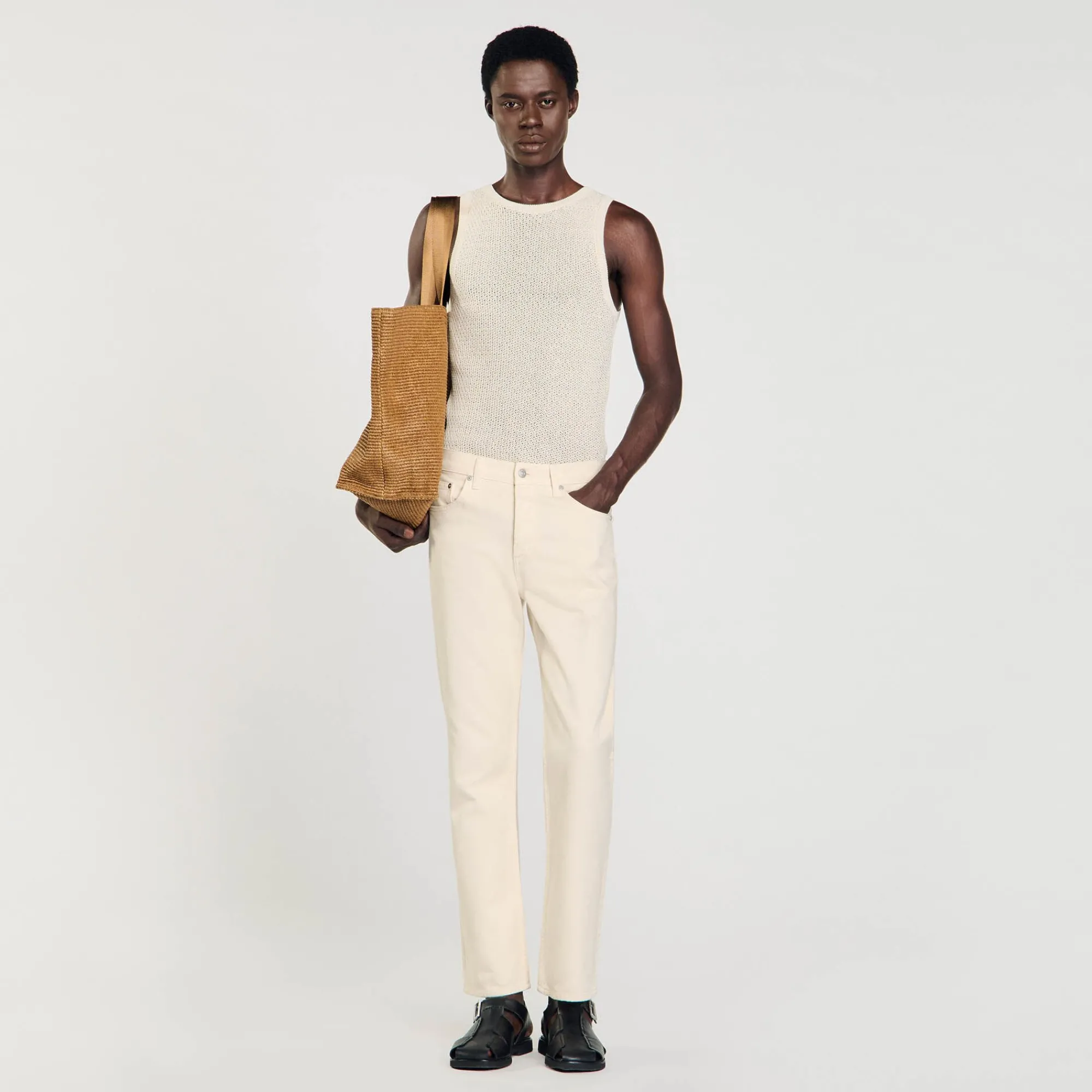 Jeans*SANDRO Jean En Coton Ecru