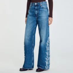Pantalons & Jeans*SANDRO Jean Flare Flammes Bleu jean clair