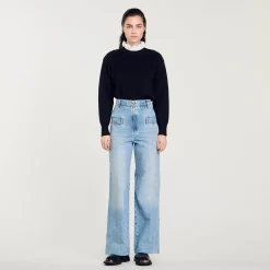 Pantalons & Jeans*SANDRO Jean Large Bleu jean
