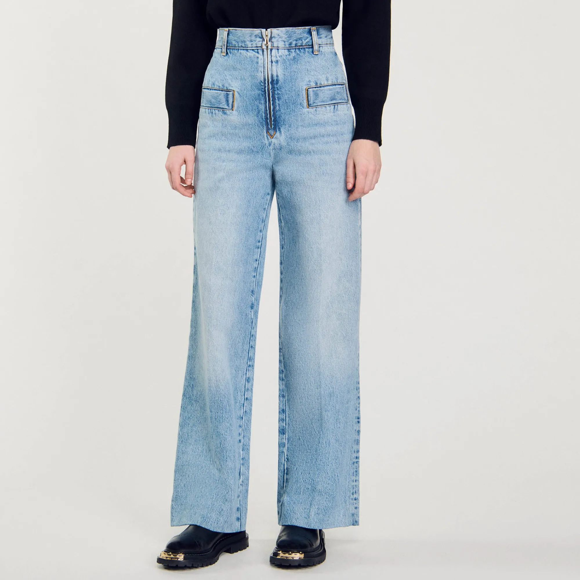 Pantalons & Jeans*SANDRO Jean Large Bleu jean