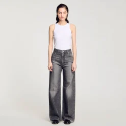 Pantalons & Jeans*SANDRO Jean Large Gris