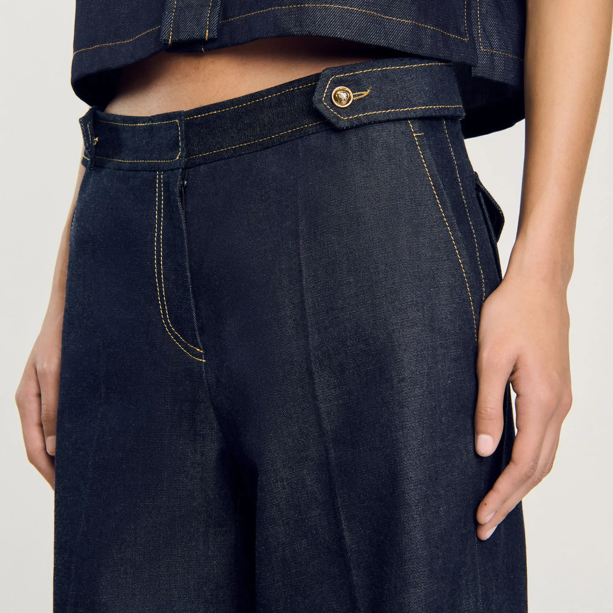 Ensembles|Pantalons & Jeans*SANDRO Jean Large Brut Bleu brut