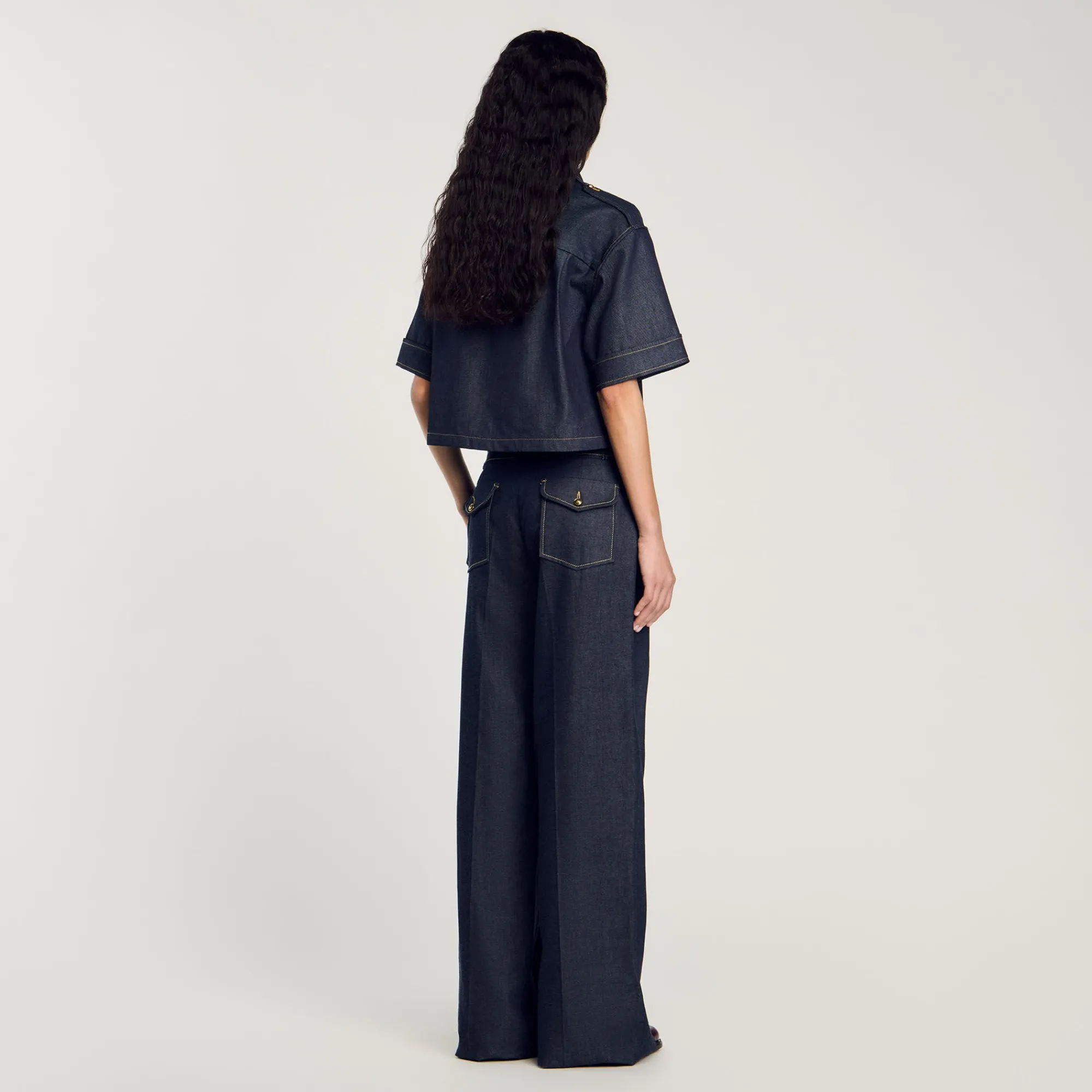 Ensembles|Pantalons & Jeans*SANDRO Jean Large Brut Bleu brut