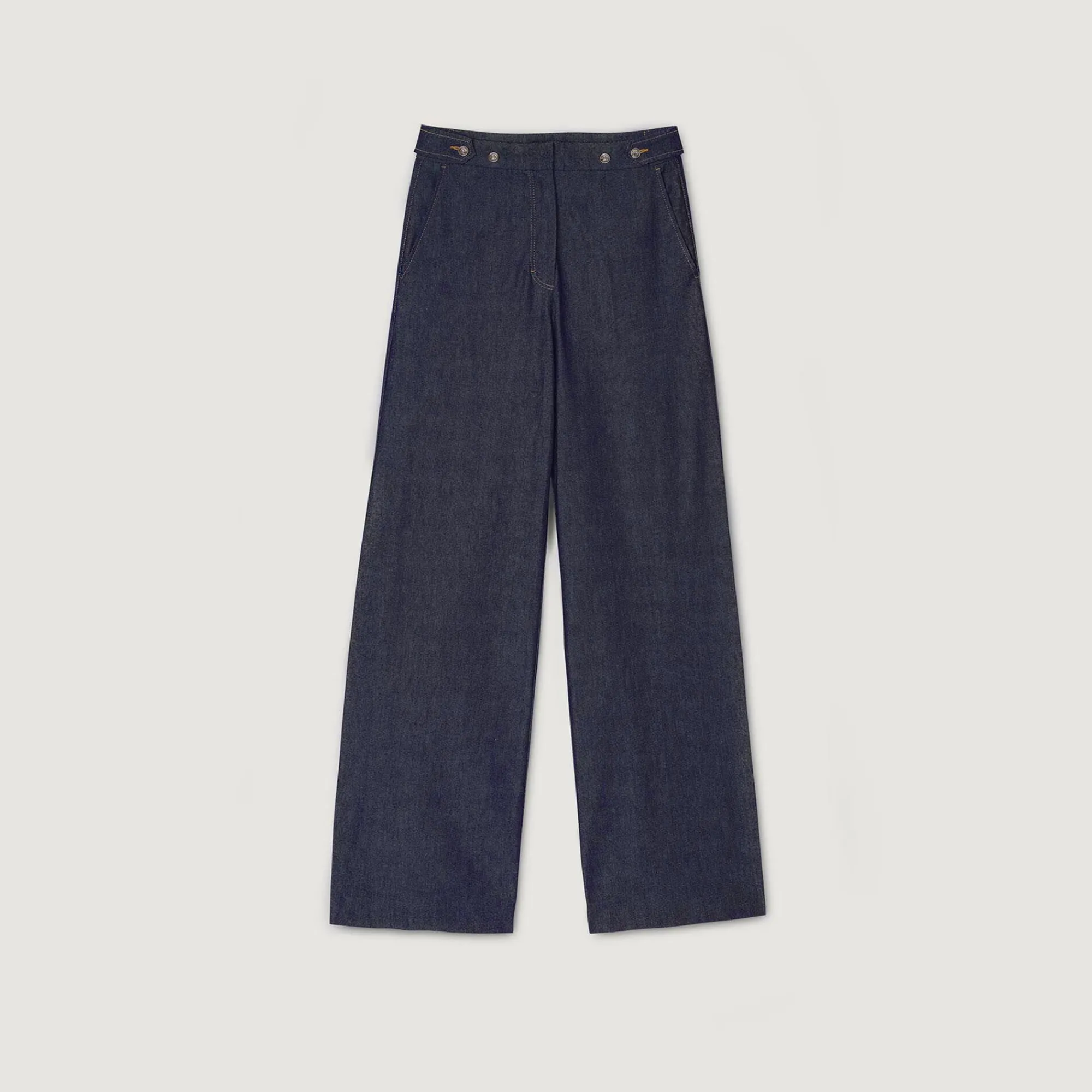 Ensembles|Pantalons & Jeans*SANDRO Jean Large Brut Bleu brut