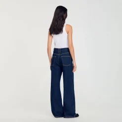 Pantalons & Jeans*SANDRO Jean Large Flare Bleu jean