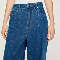 Pantalons & Jeans*SANDRO Jean Large Strassé Bleu jean