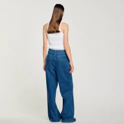 Pantalons & Jeans*SANDRO Jean Large Strassé Bleu jean