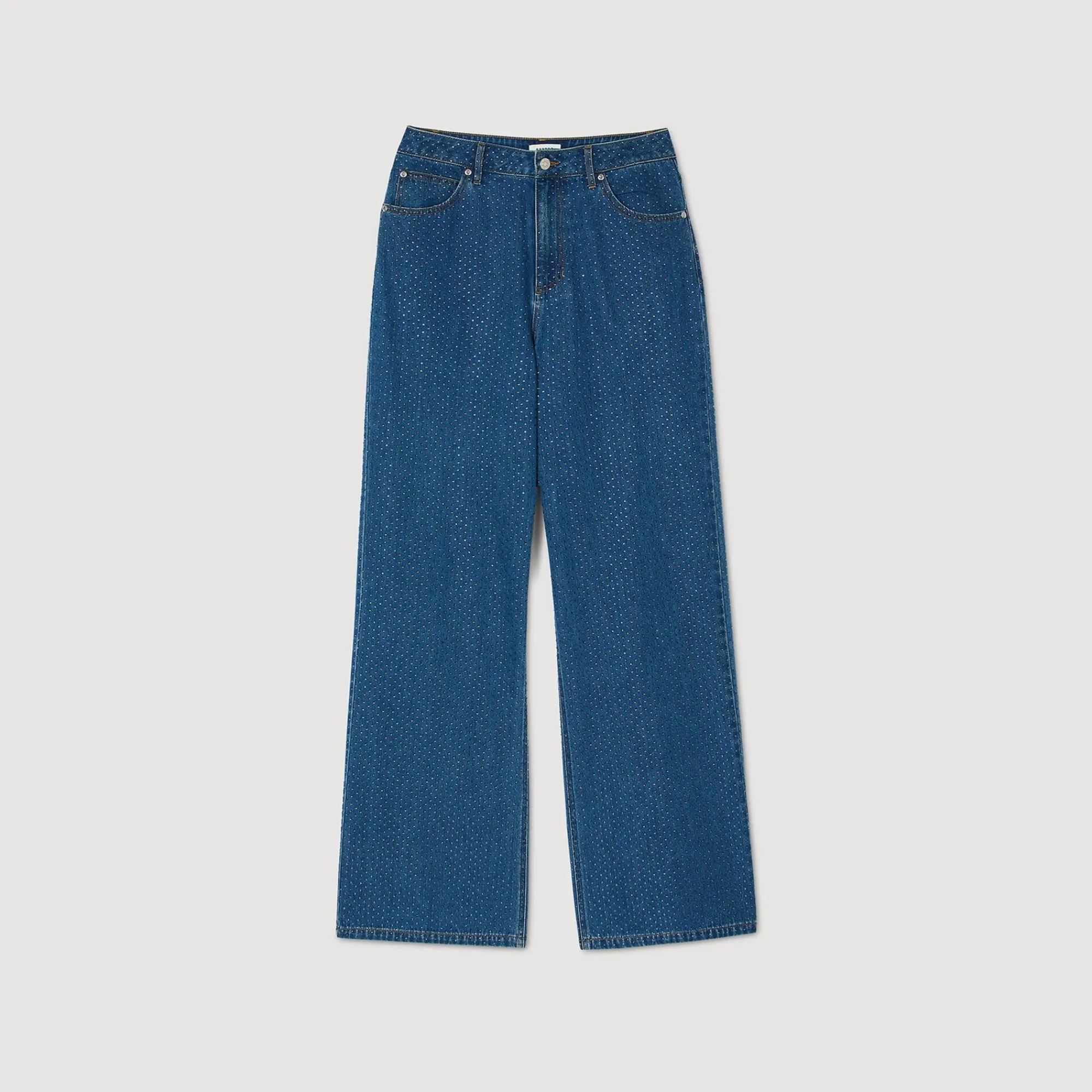 Pantalons & Jeans*SANDRO Jean Large Strassé Bleu jean