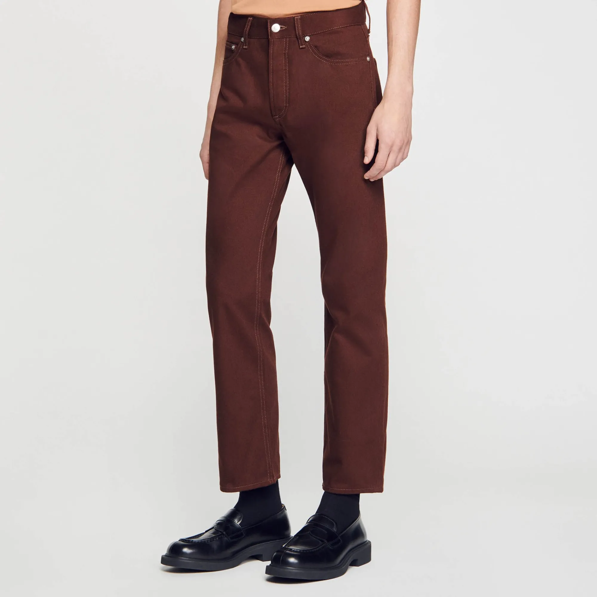 Jeans*SANDRO Jean Regular Marron Foncé