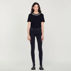 Pantalons & Jeans*SANDRO Jean Slim Taille Normale Noir
