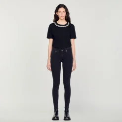 Pantalons & Jeans*SANDRO Jean Slim Taille Normale Noir