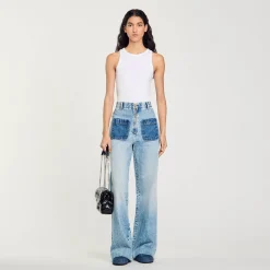Pantalons & Jeans*SANDRO Jean Taille Haute Bleu jean clair