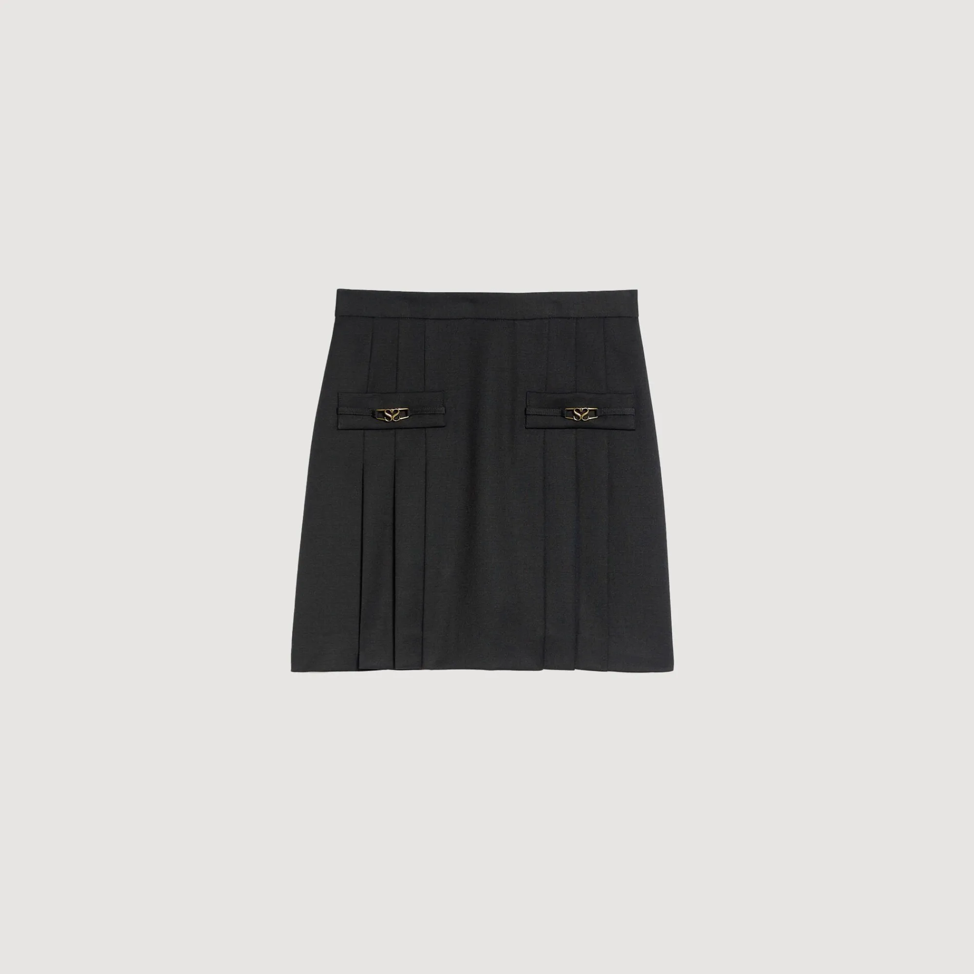 Jupes & Shorts*SANDRO Jupe Courte à Plis Piqués Noir