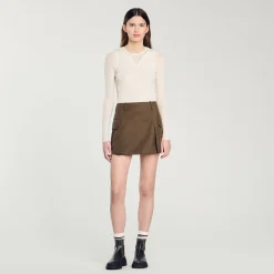 Jupes & Shorts*SANDRO Jupe Courte à Poches Kaki
