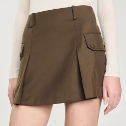 Jupes & Shorts*SANDRO Jupe Courte à Poches Kaki