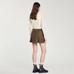 Jupes & Shorts*SANDRO Jupe Courte à Poches Kaki