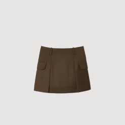Jupes & Shorts*SANDRO Jupe Courte à Poches Kaki