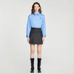 Jupes & Shorts*SANDRO Jupe Courte à Rayures Gris