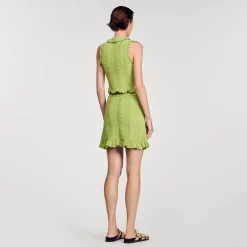 Ensembles|Jupes & Shorts*SANDRO Jupe Courte En Maille Vert Olive