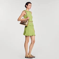 Ensembles|Jupes & Shorts*SANDRO Jupe Courte En Maille Vert Olive