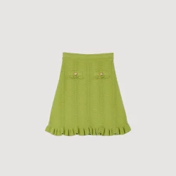Ensembles|Jupes & Shorts*SANDRO Jupe Courte En Maille Vert Olive