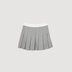 Costumes|Jupes & Shorts*SANDRO Jupe Courte Plissée Gris Clair