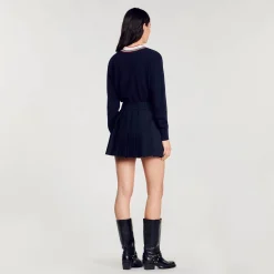 Jupes & Shorts*SANDRO Jupe Courte Plissée Marine
