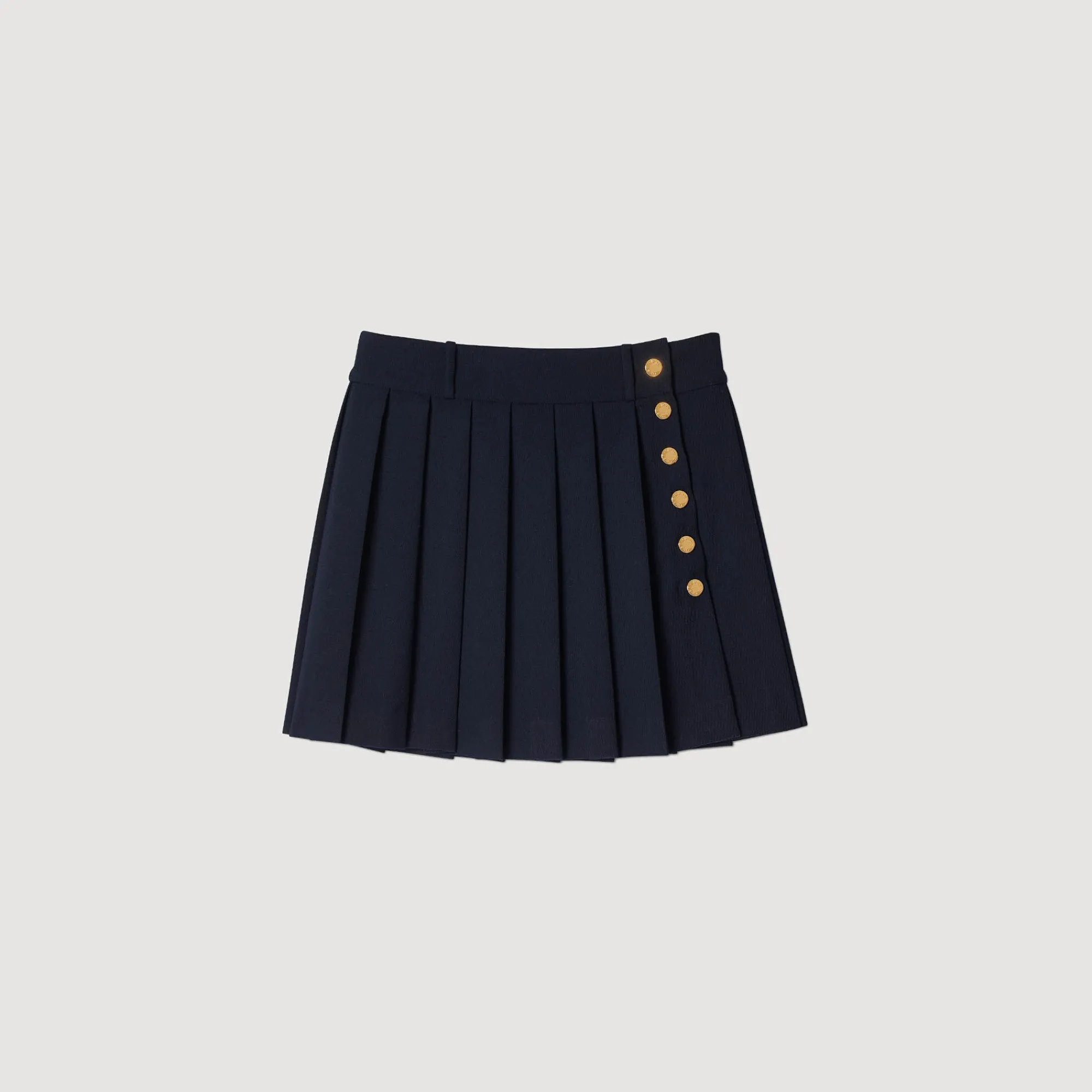 Jupes & Shorts*SANDRO Jupe Courte Plissée Marine