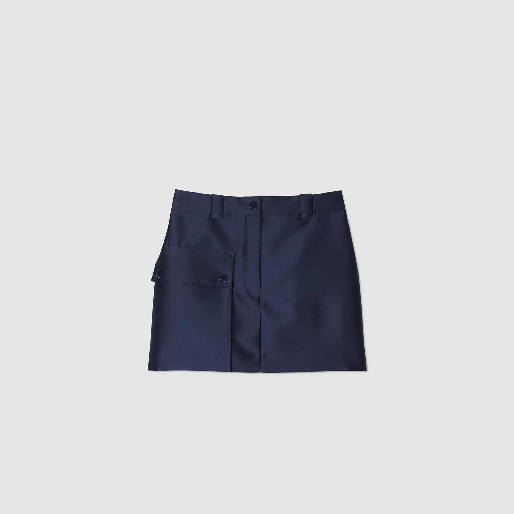 Jupes & Shorts*SANDRO Jupe Courte Satinée Bleu Nuit