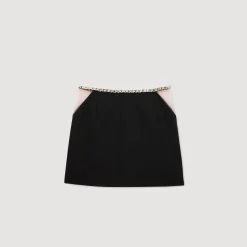 Ensembles|Jupes & Shorts*SANDRO Jupe Courte Strassée Noir