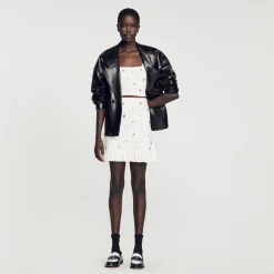 Ensembles|Jupes & Shorts*SANDRO Jupe En Maille Ornée De Charms blanc