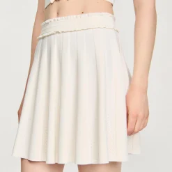 Ensembles|Jupes & Shorts*SANDRO Jupe En Maille Pointelle Ecru
