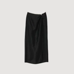 Ensembles|Jupes & Shorts*SANDRO Jupe Fendue Strassée Noir