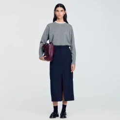 Jupes & Shorts*SANDRO Jupe Longue Cargo Marine