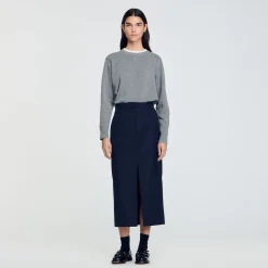 Jupes & Shorts*SANDRO Jupe Longue Cargo Marine