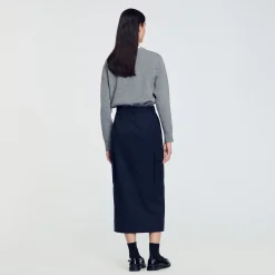 Jupes & Shorts*SANDRO Jupe Longue Cargo Marine