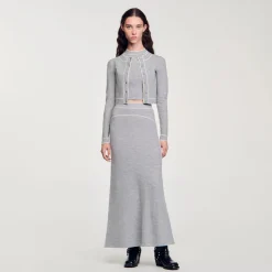 Ensembles|Jupes & Shorts*SANDRO Jupe Longue En Laine Gris