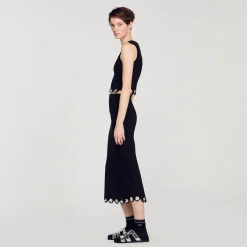 Ensembles|Jupes & Shorts*SANDRO Jupe Longue En Maille Noir
