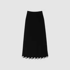 Ensembles|Jupes & Shorts*SANDRO Jupe Longue En Maille Noir
