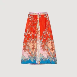 Jupes & Shorts*SANDRO Jupe Longue Trompe L'œil Rouge / Bleu
