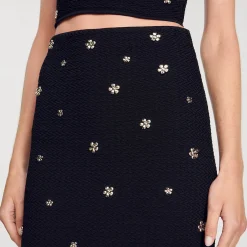 Ensembles|Jupes & Shorts*SANDRO Jupe Midi En Maille Noir