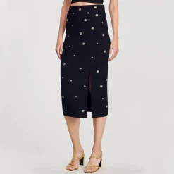 Ensembles|Jupes & Shorts*SANDRO Jupe Midi En Maille Noir