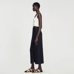 Jupes & Shorts*SANDRO Jupe Midi Fendue Noir