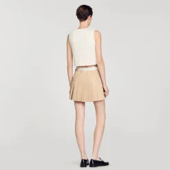 Jupes & Shorts*SANDRO Jupe Plissée Beige
