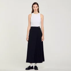 Jupes & Shorts*SANDRO Jupe Plissée à Boucles Gourmettes Noir